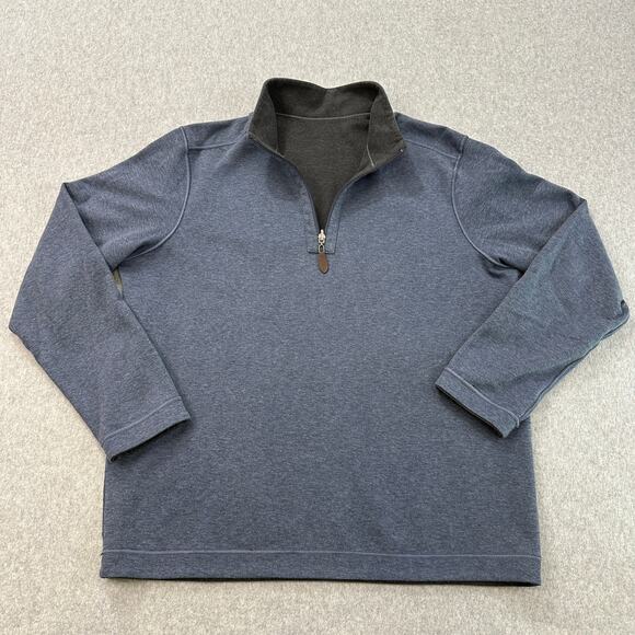 Tommy Bahama Sweatshirt Men 2XL Flip Coast Reversible 1/2 Zip Blue Gray Pullover - Picture 2 of 5
